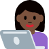 👩🏿‍💻 woman technologist: dark skin tone display on Twitter